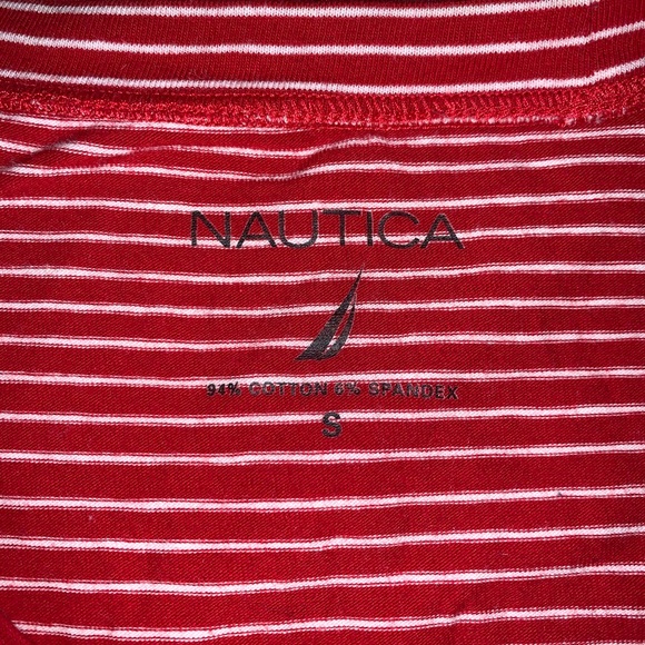 Nautica | Red Striped Half Sleeve Top - Picture 6 of 7